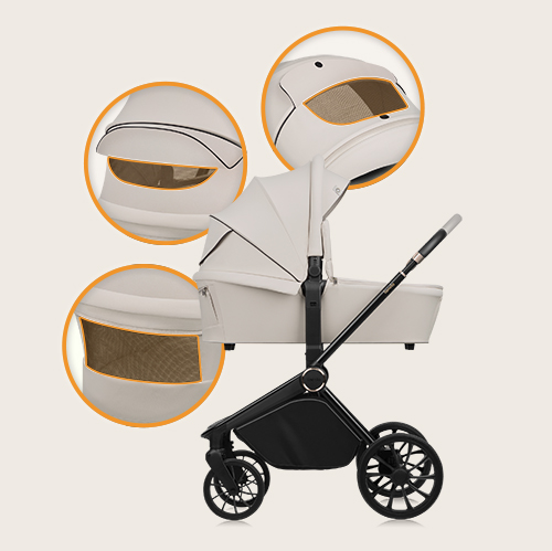Lionelo Mika Plus 3w1 Beige Sand — Wózek wielofunkcyjny